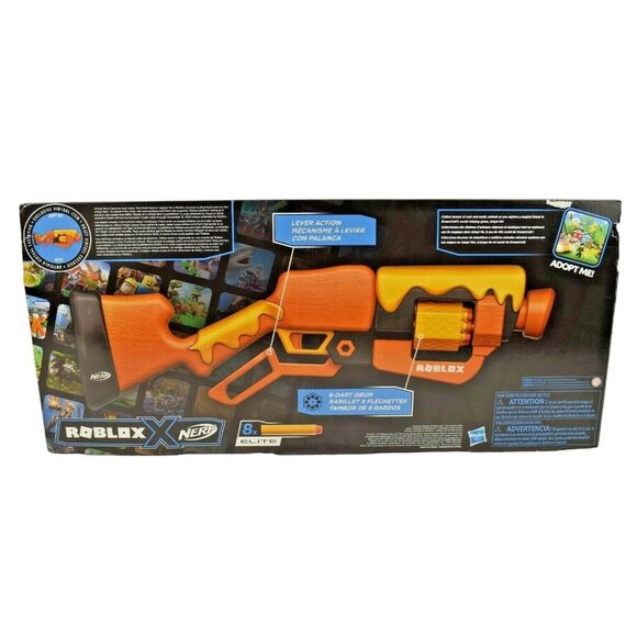 Nerf Roblox Adopt Me Bees 8 Dart Drum Blaster Toy Gun - Picture 3 of 10